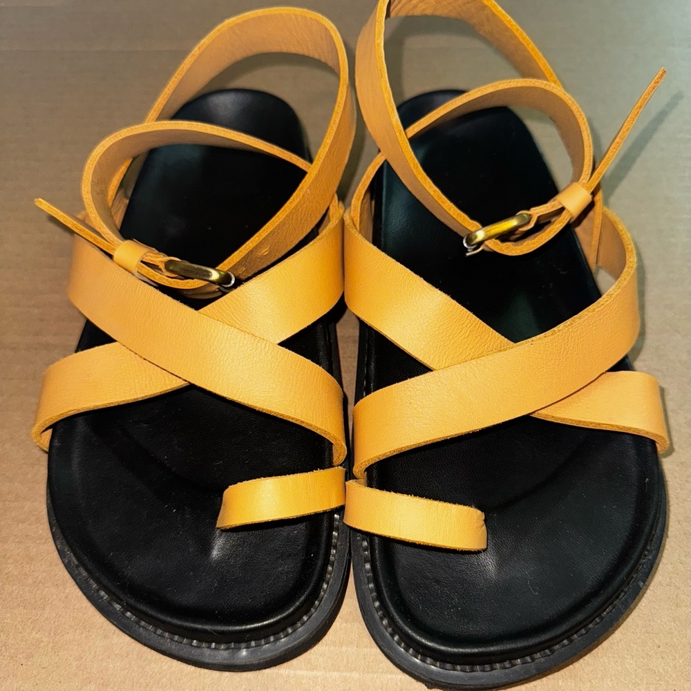 Elegant Mustard Strappy Sandals
